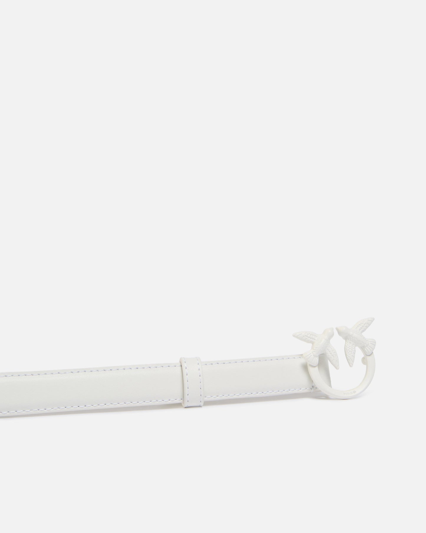 Thin colour-block Love Birds leather belt 2cm