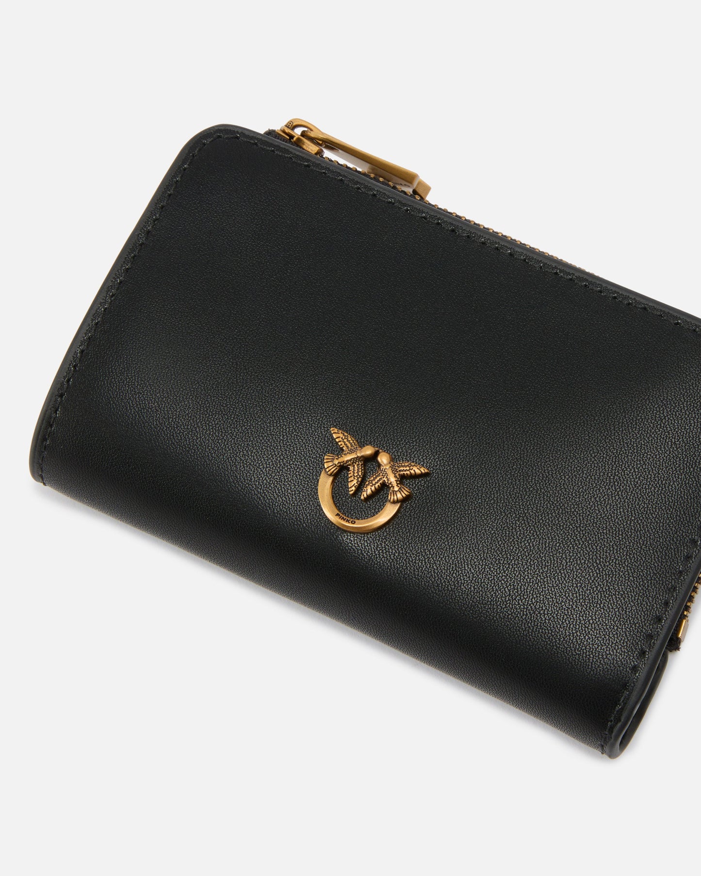 Mini wallet in leather with Love Birds