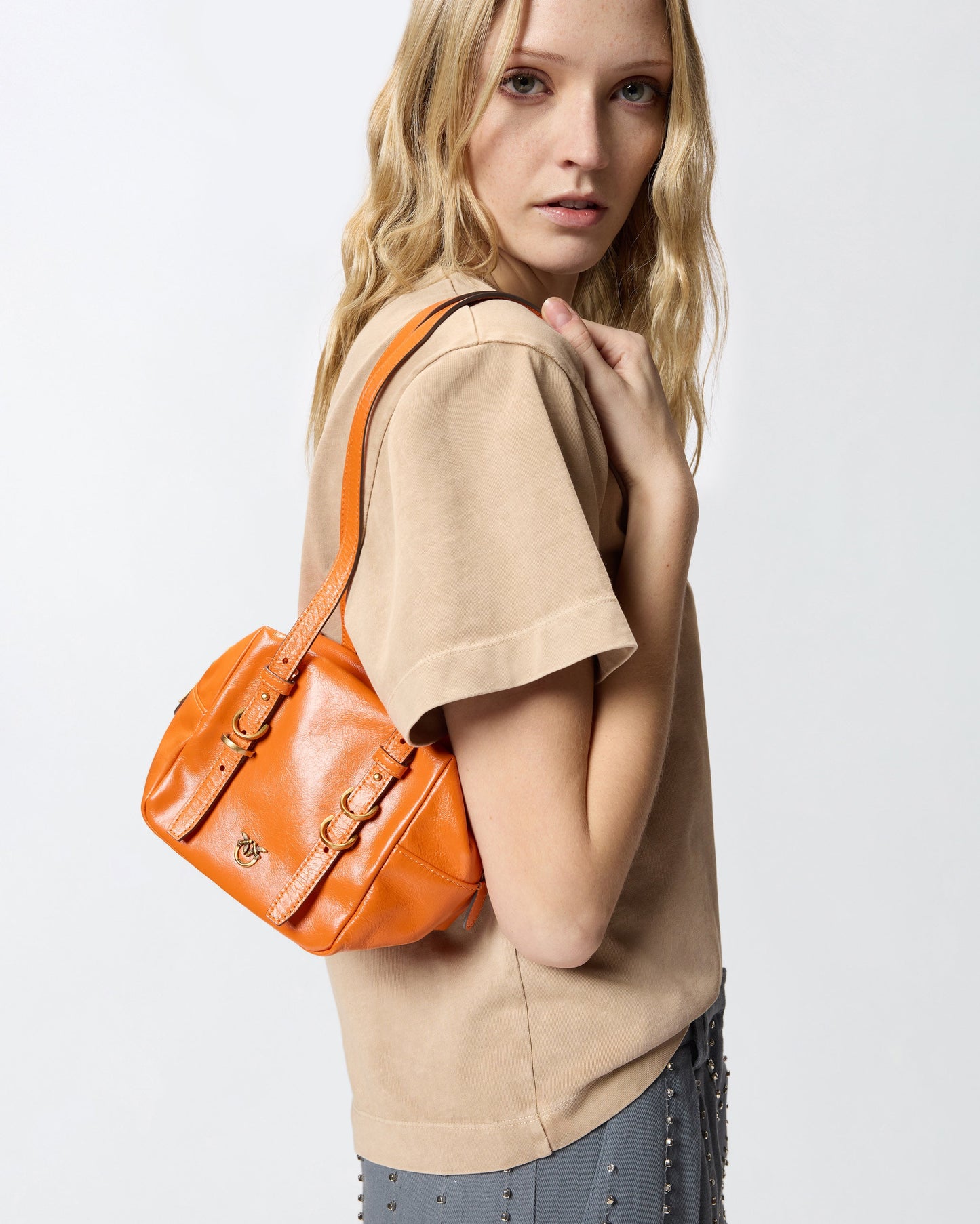 Cubic Bag small crossbody bag in shiny leather