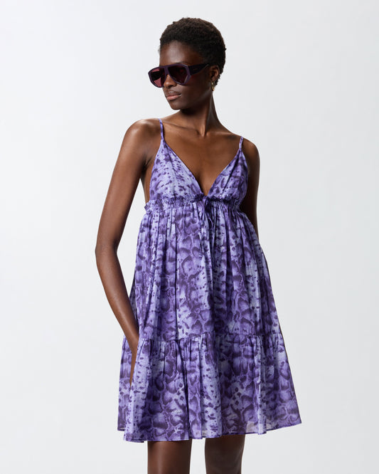 Mini dress with snake print