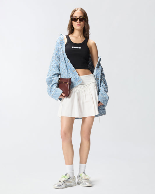 Cropped vest top with logo