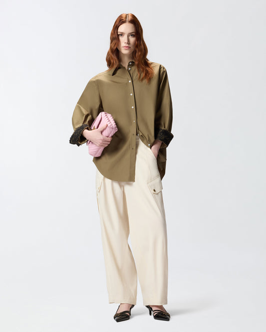 Poplin shirt with lace details