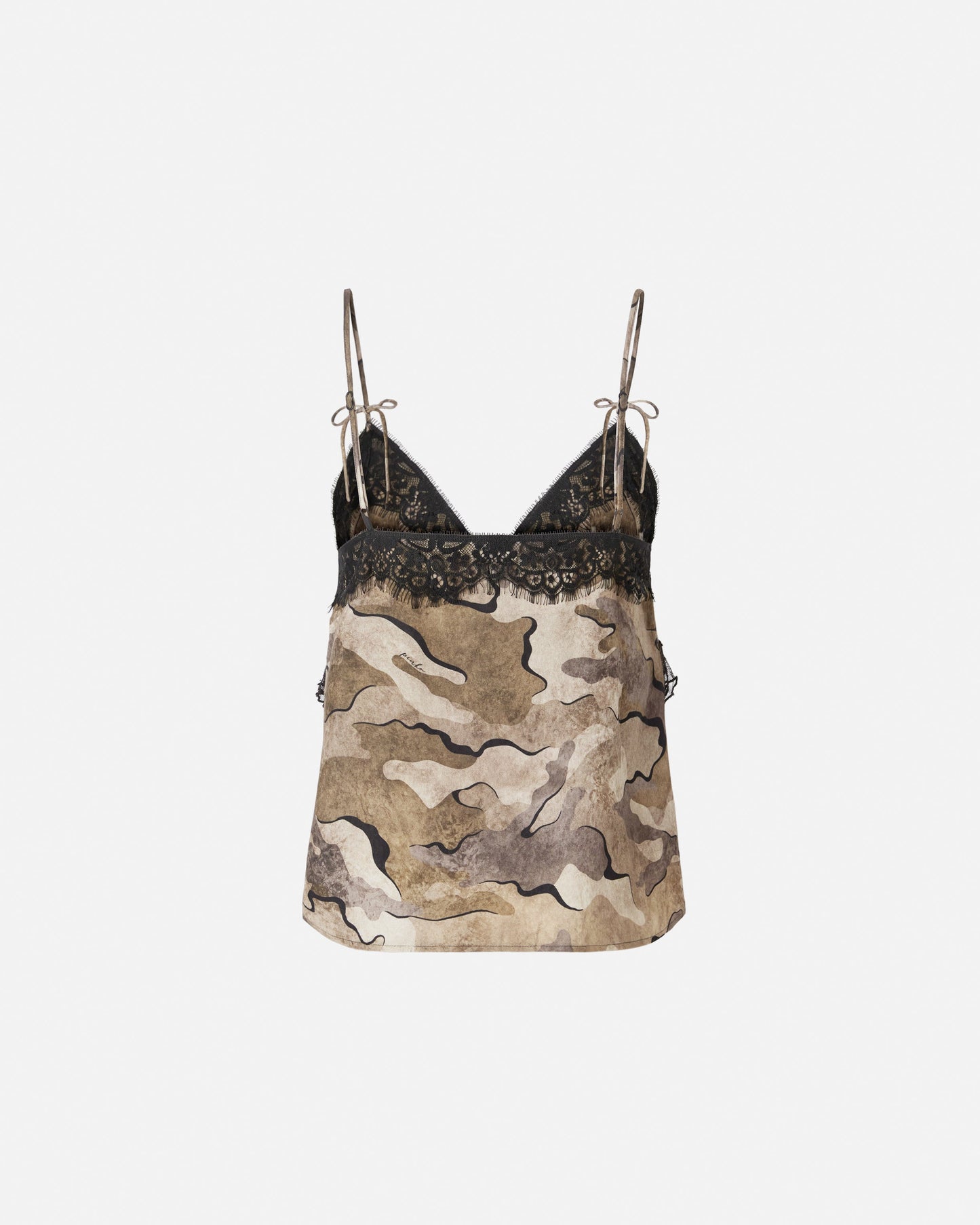 Camouflage top with lace