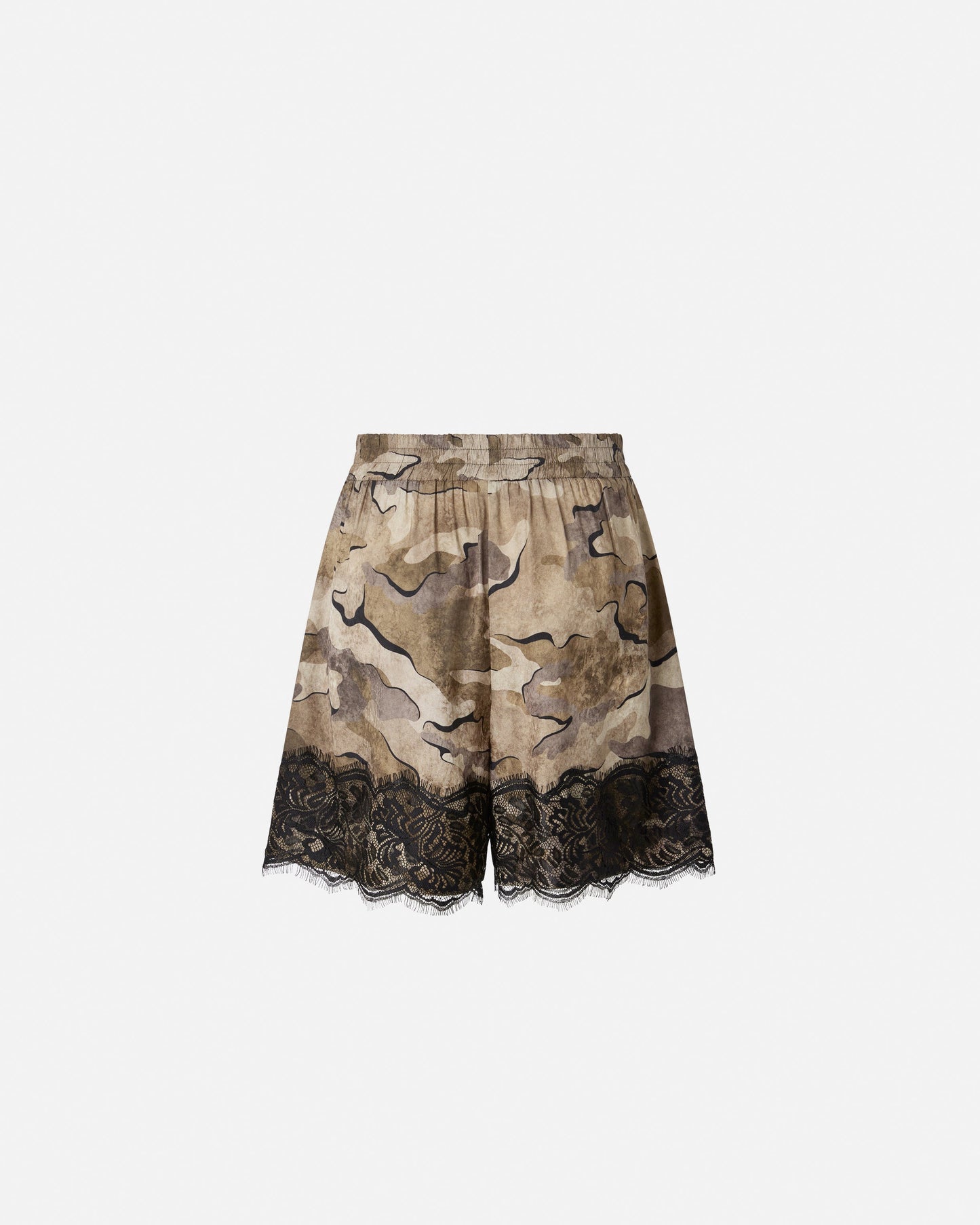 Camouflage shorts with lace