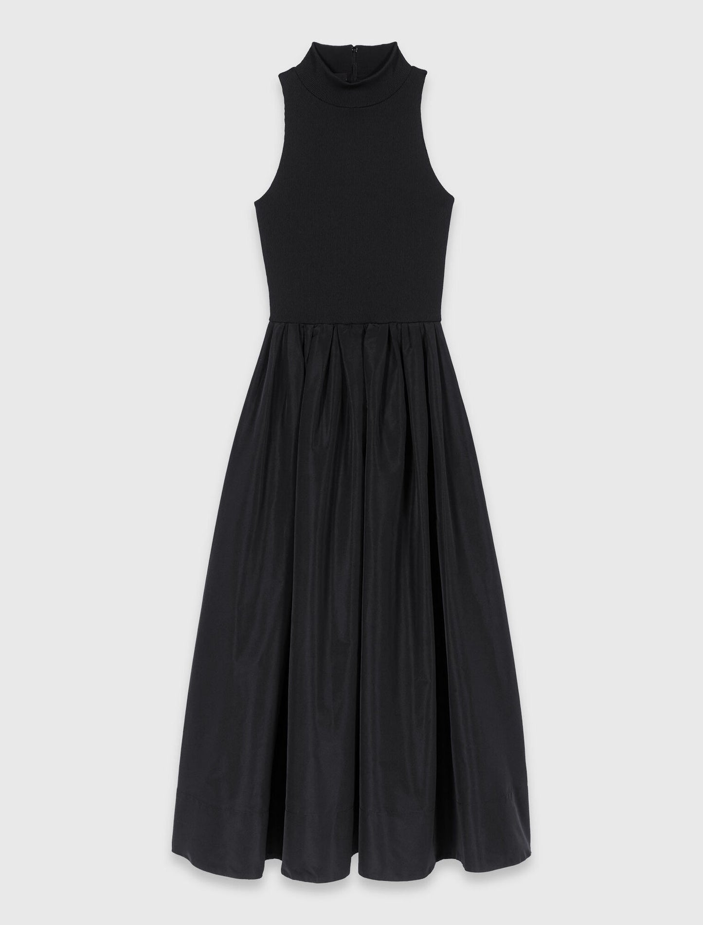 Mixed-material taffeta dress