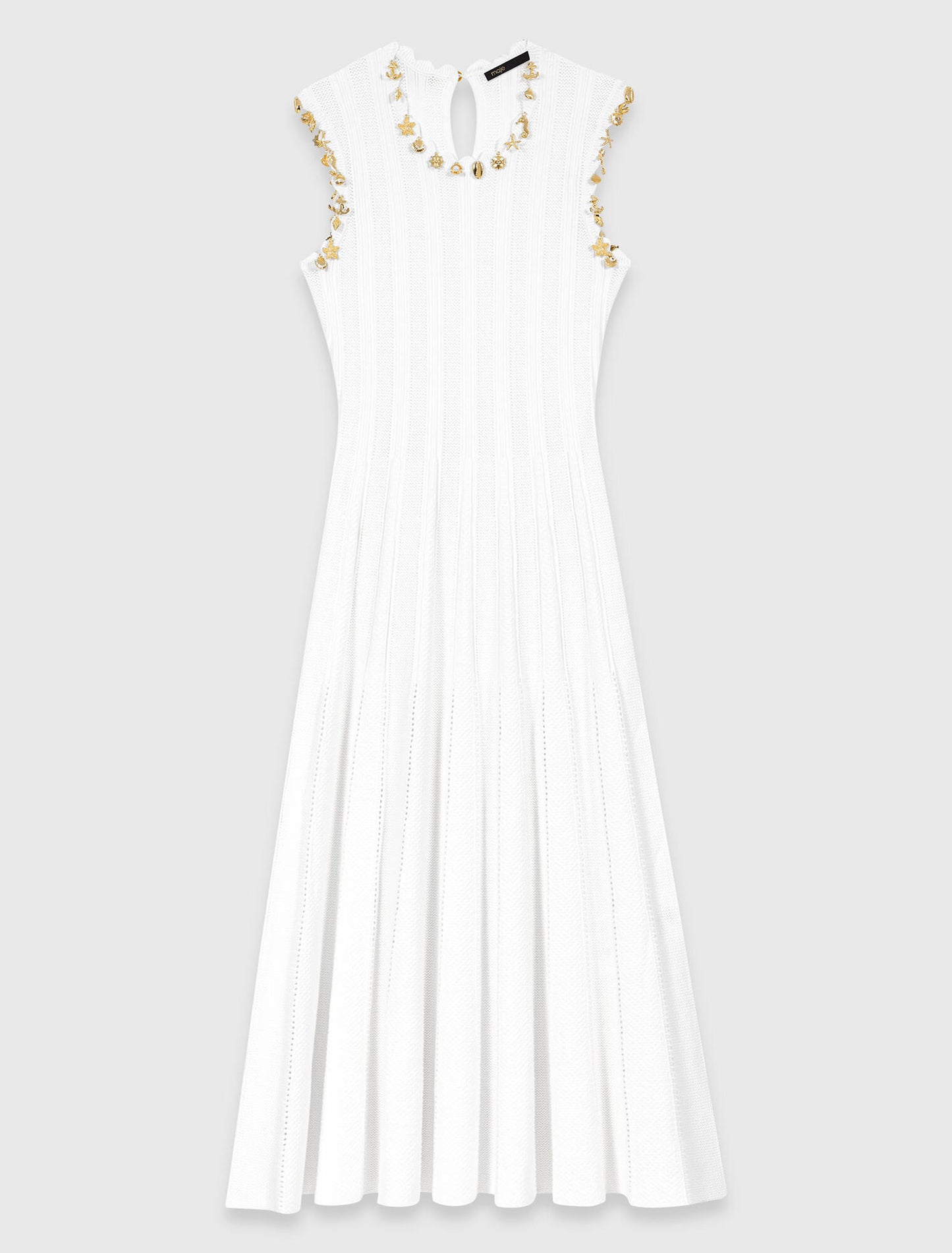 Knit dress with gold jewellery