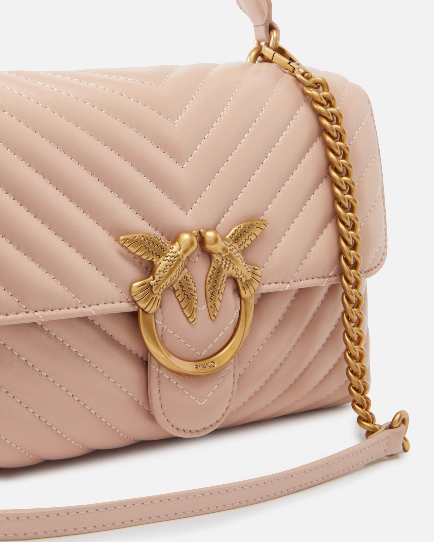 Medium handbag Love Bag Puff Chevron in nappa leather