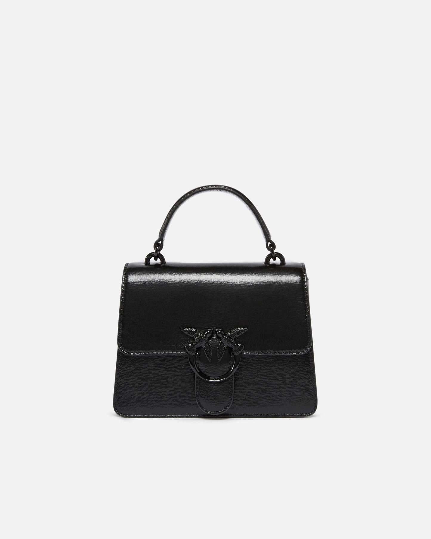 Mini Love Bag One Top Handle Light small handbag in shiny leather