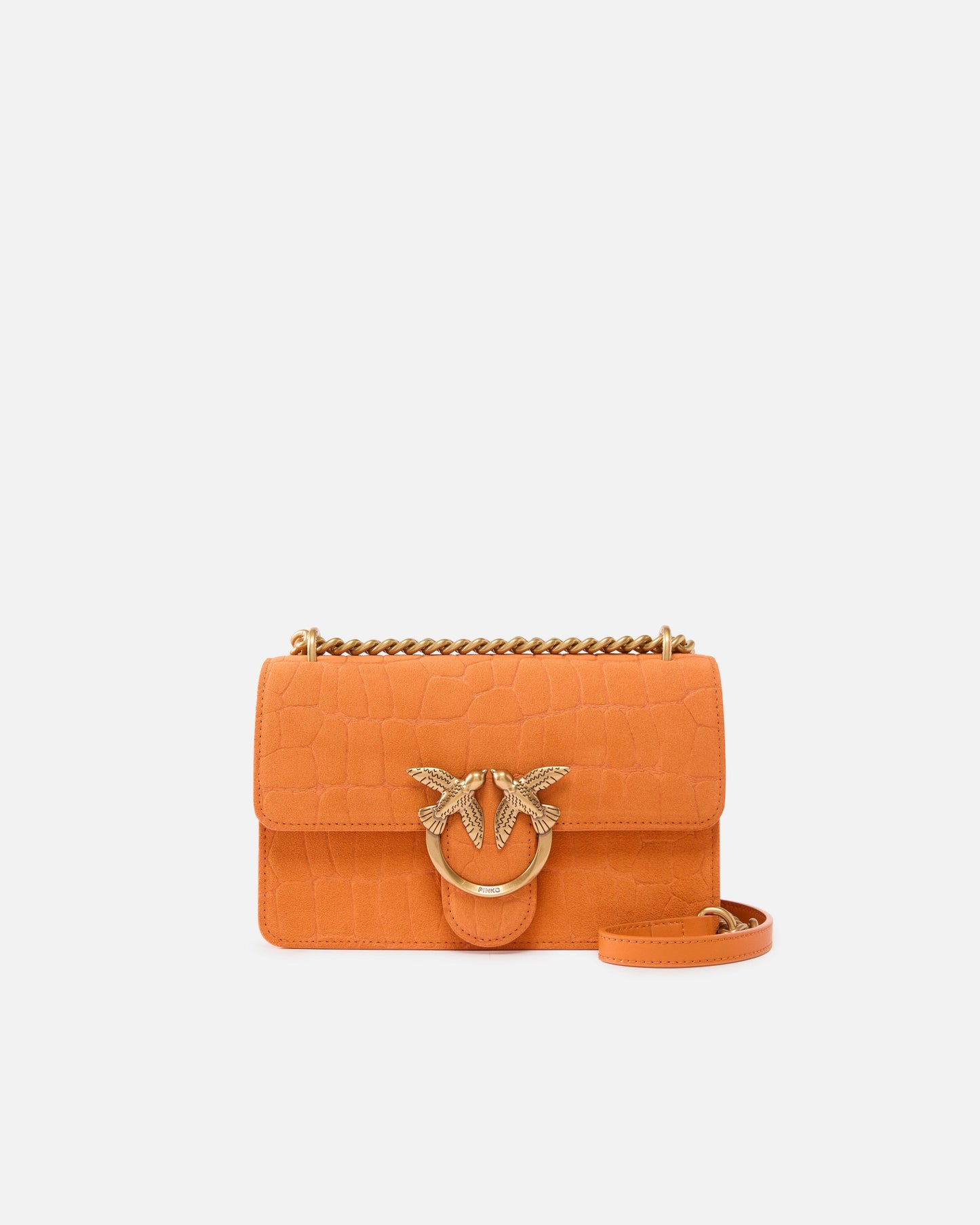 Mini Love Bag One small crossbody bag in crocodile-print leather