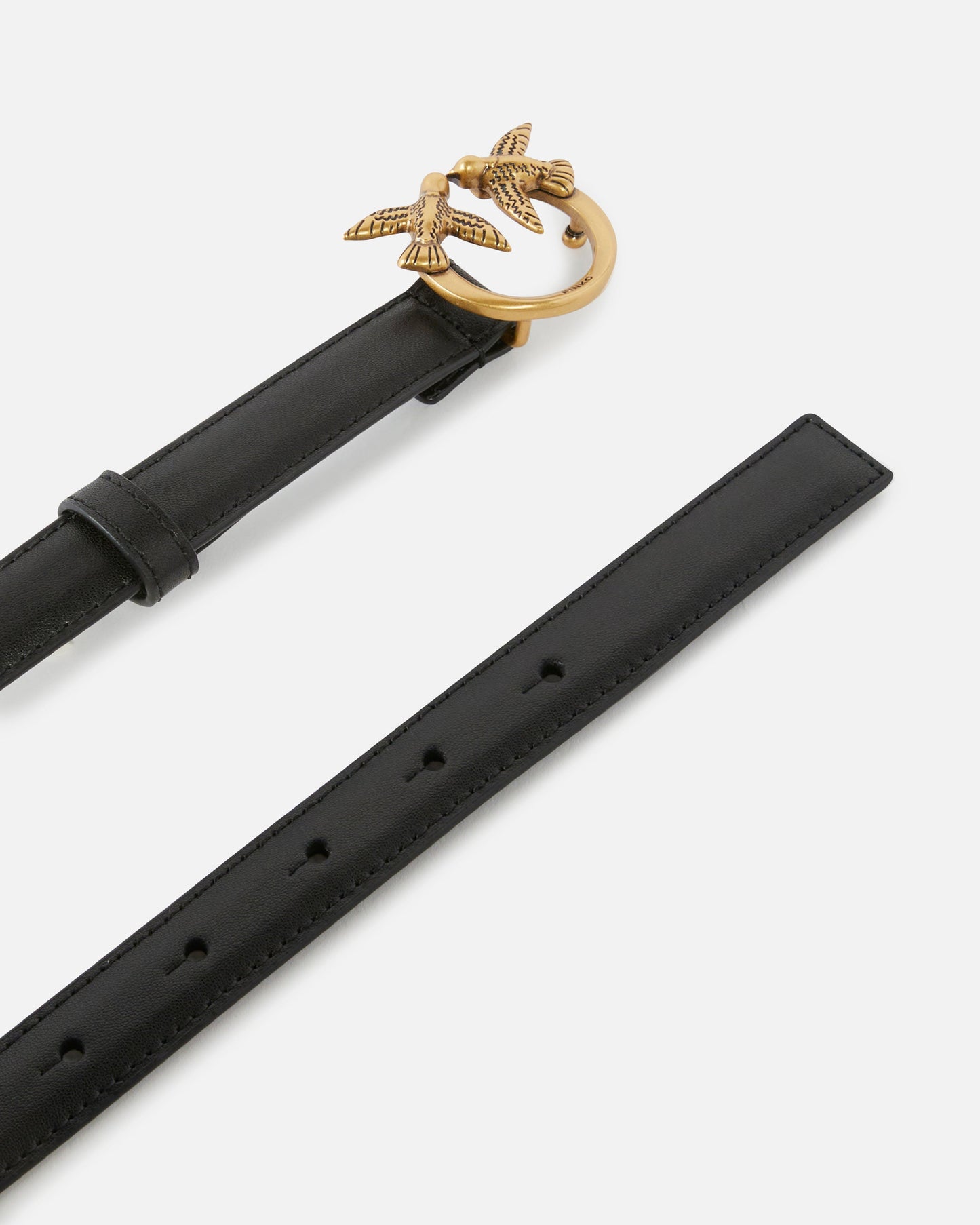 Love Birds thin leather belt 2cm