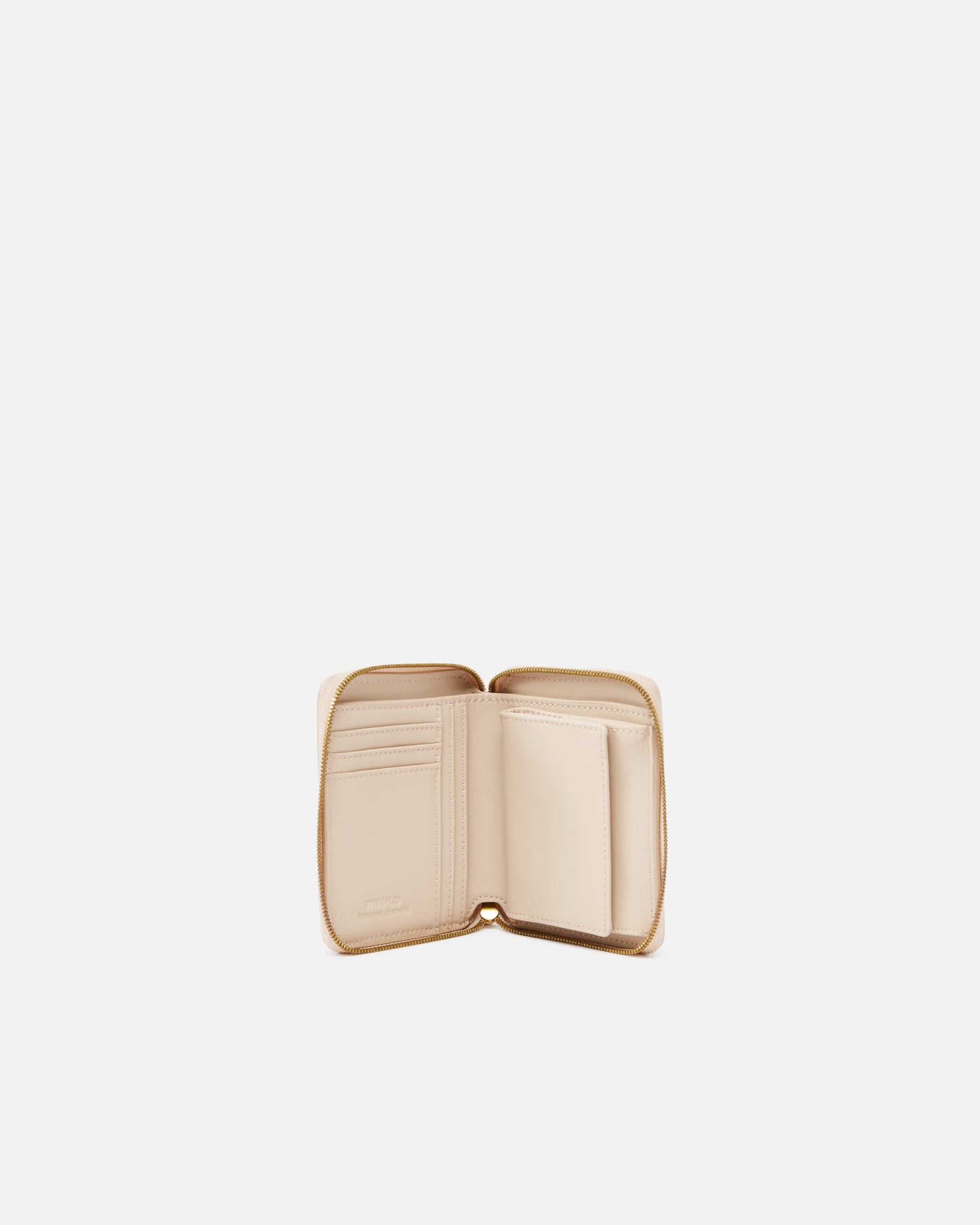 Square leather zip-around purse