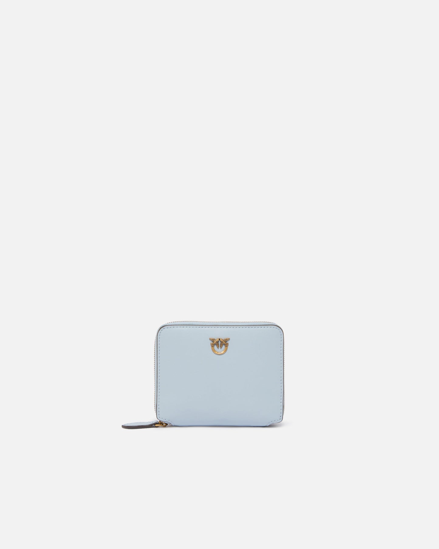 Square leather zip-around purse