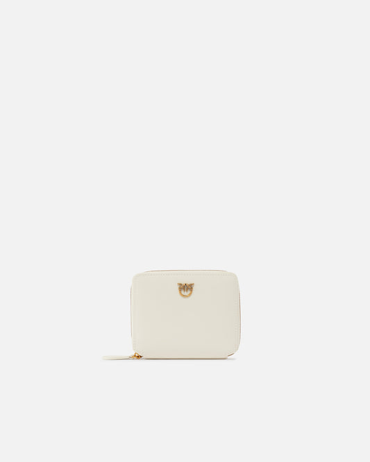 Square leather zip-around purse