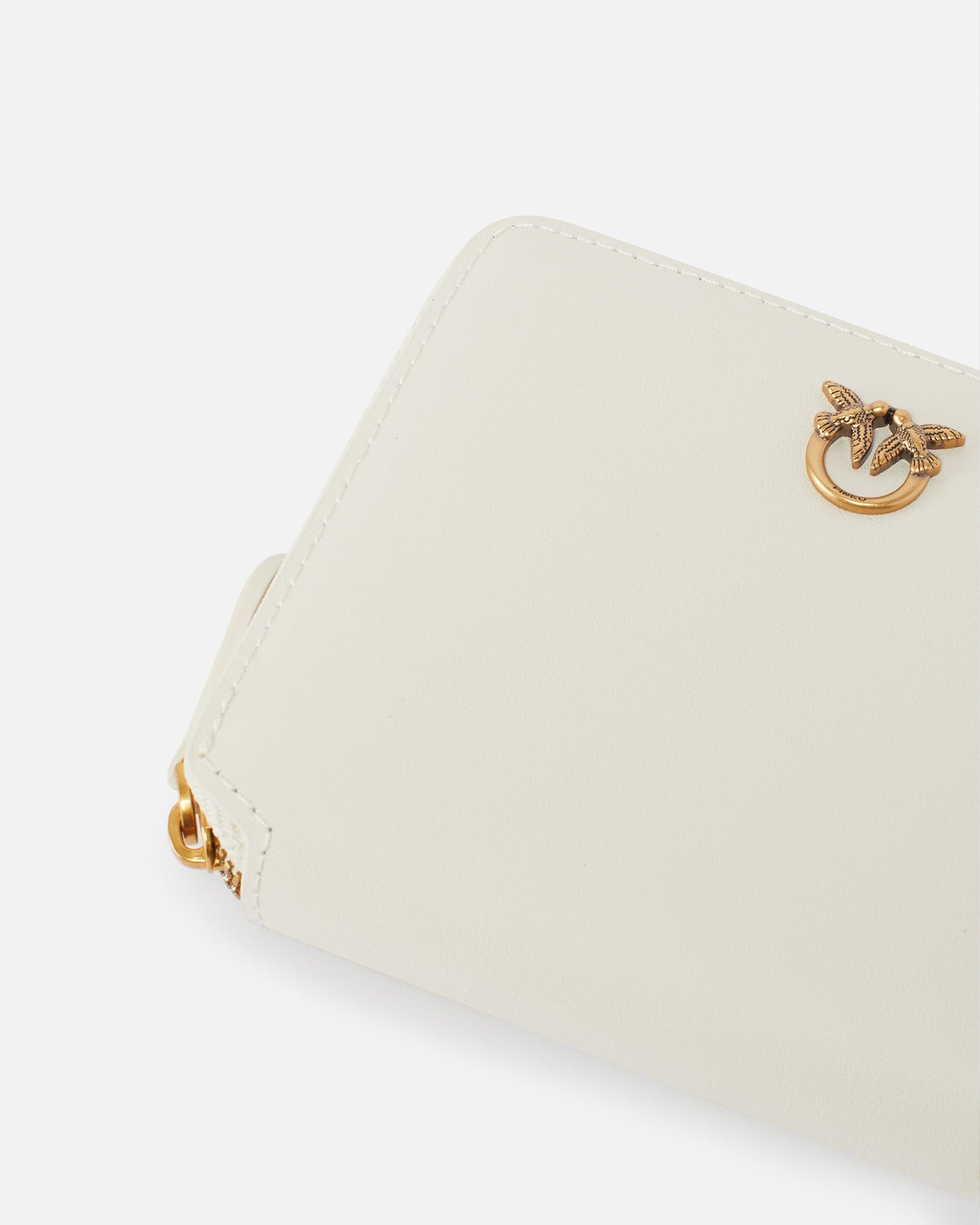Square leather zip-around purse