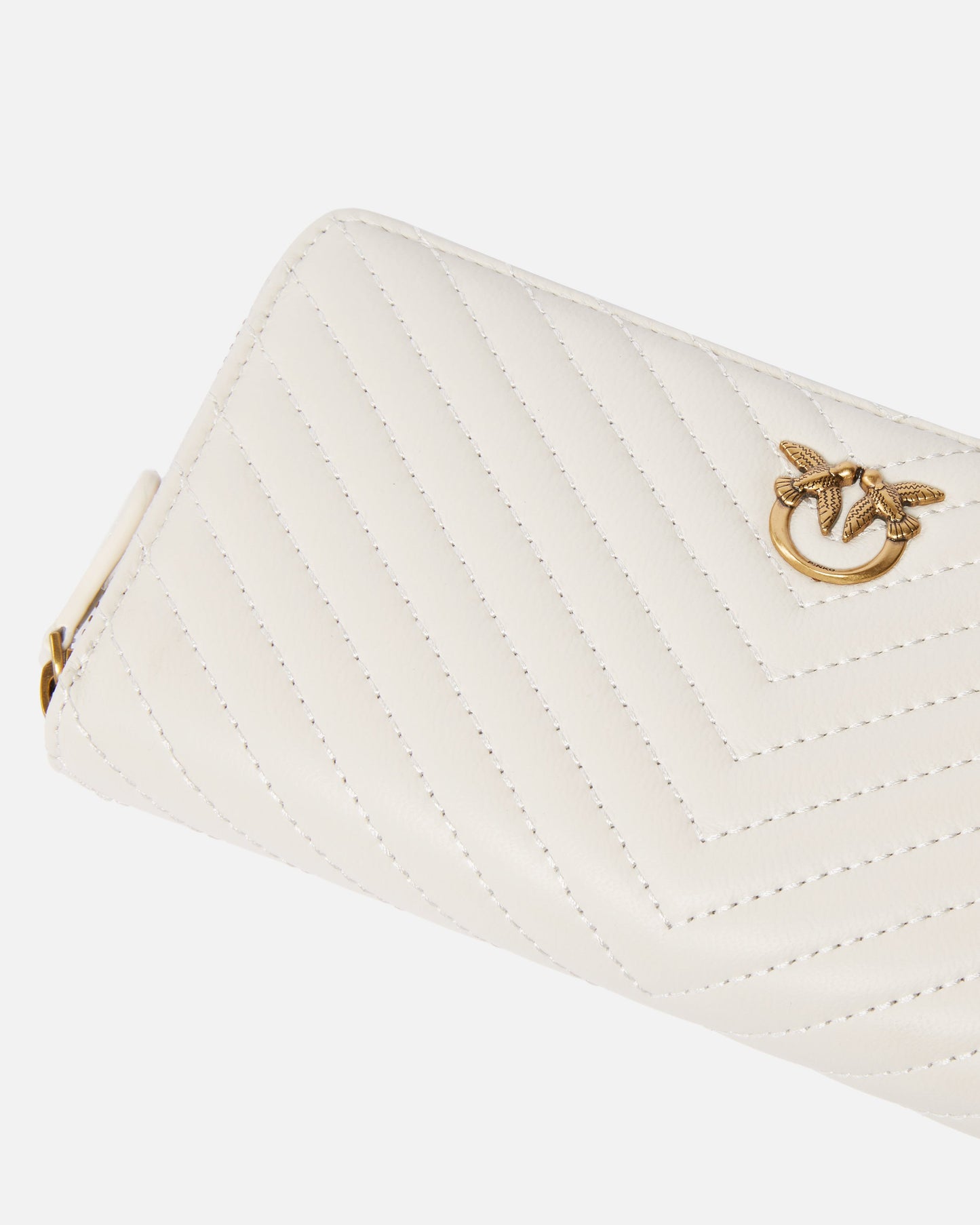 Zip-around wallet in chevron-patterned nappa leather