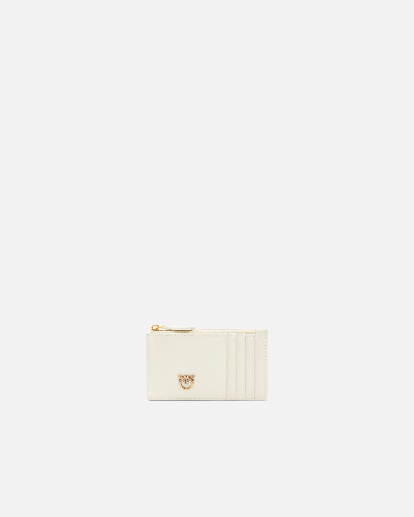 Zipped chevron-patterned card holder