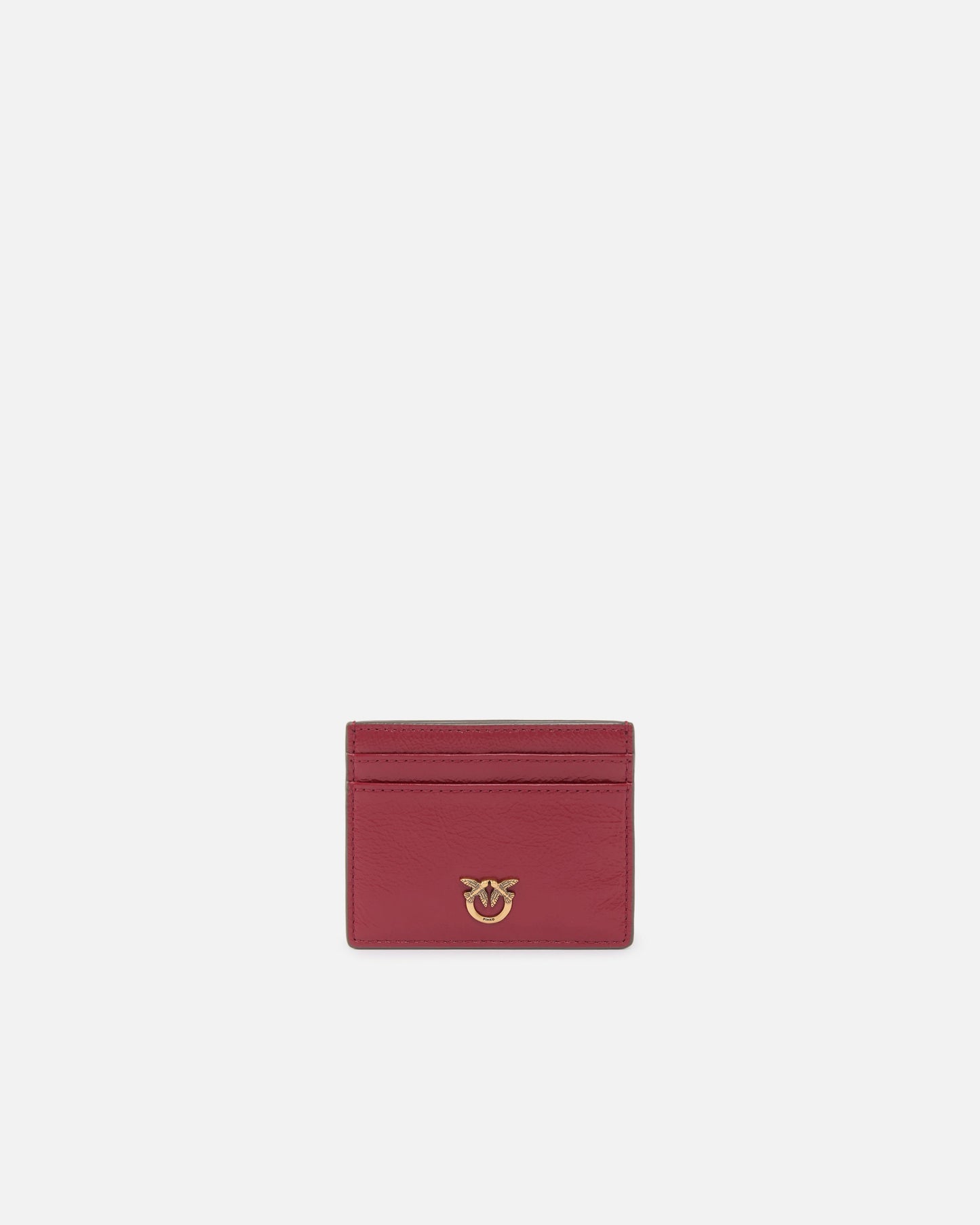 Card holder in shiny leather with logo