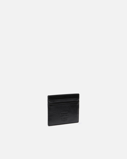 Card holder in shiny leather with logo