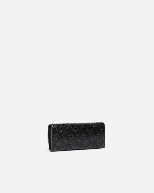 Rectangular Monogram leather wallet with strap