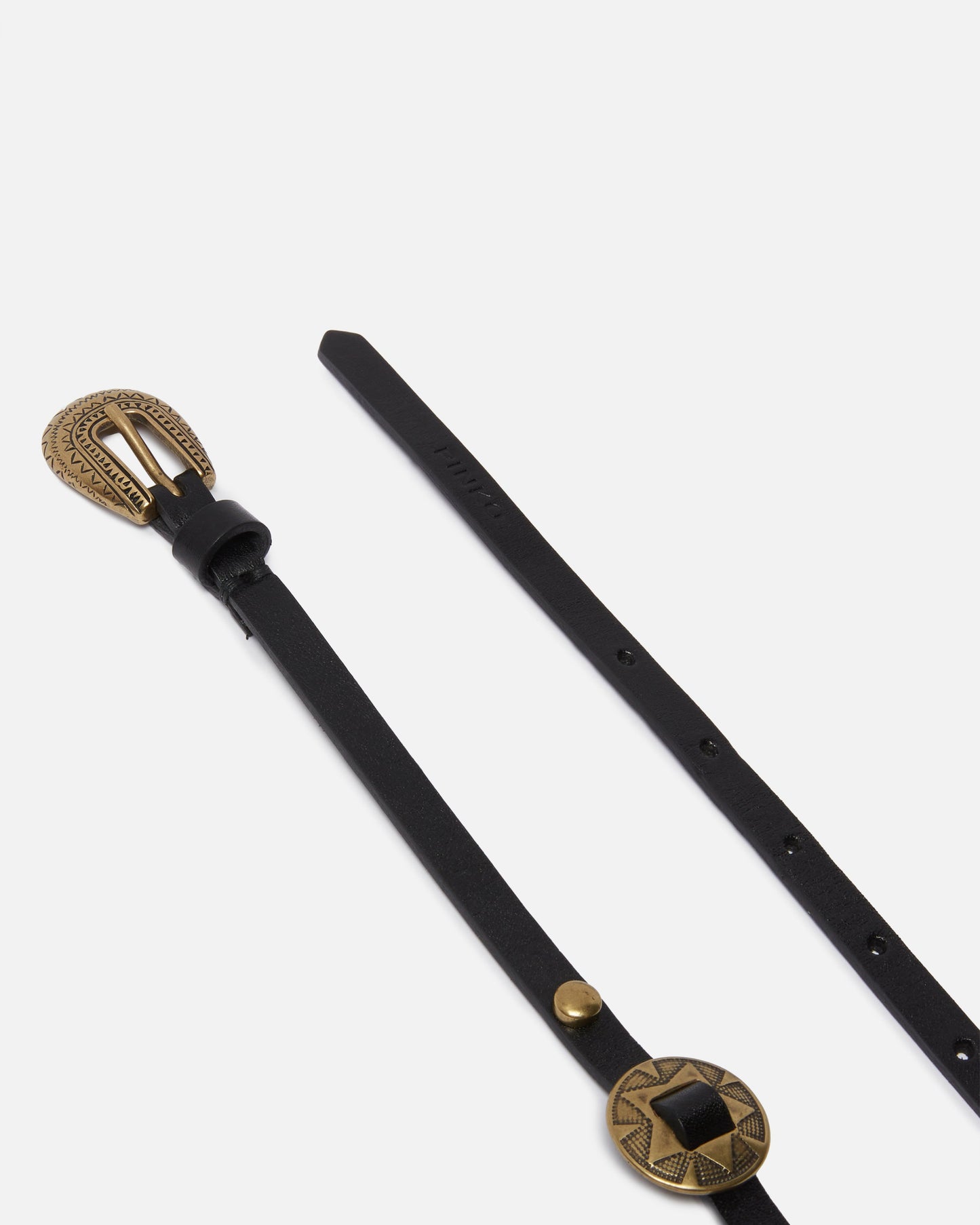 Thin belt with engraved metal plates 1cm