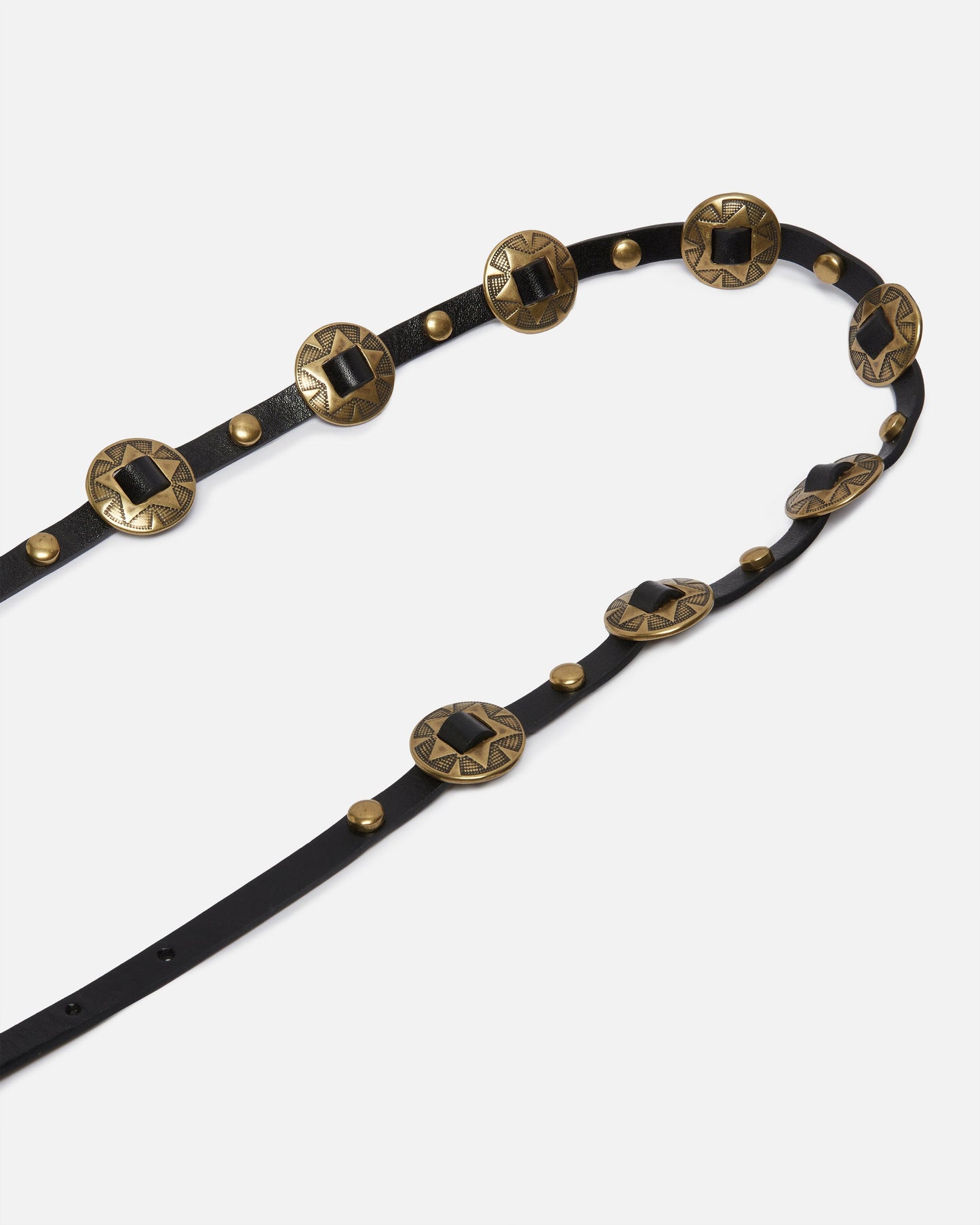 Thin belt with engraved metal plates 1cm