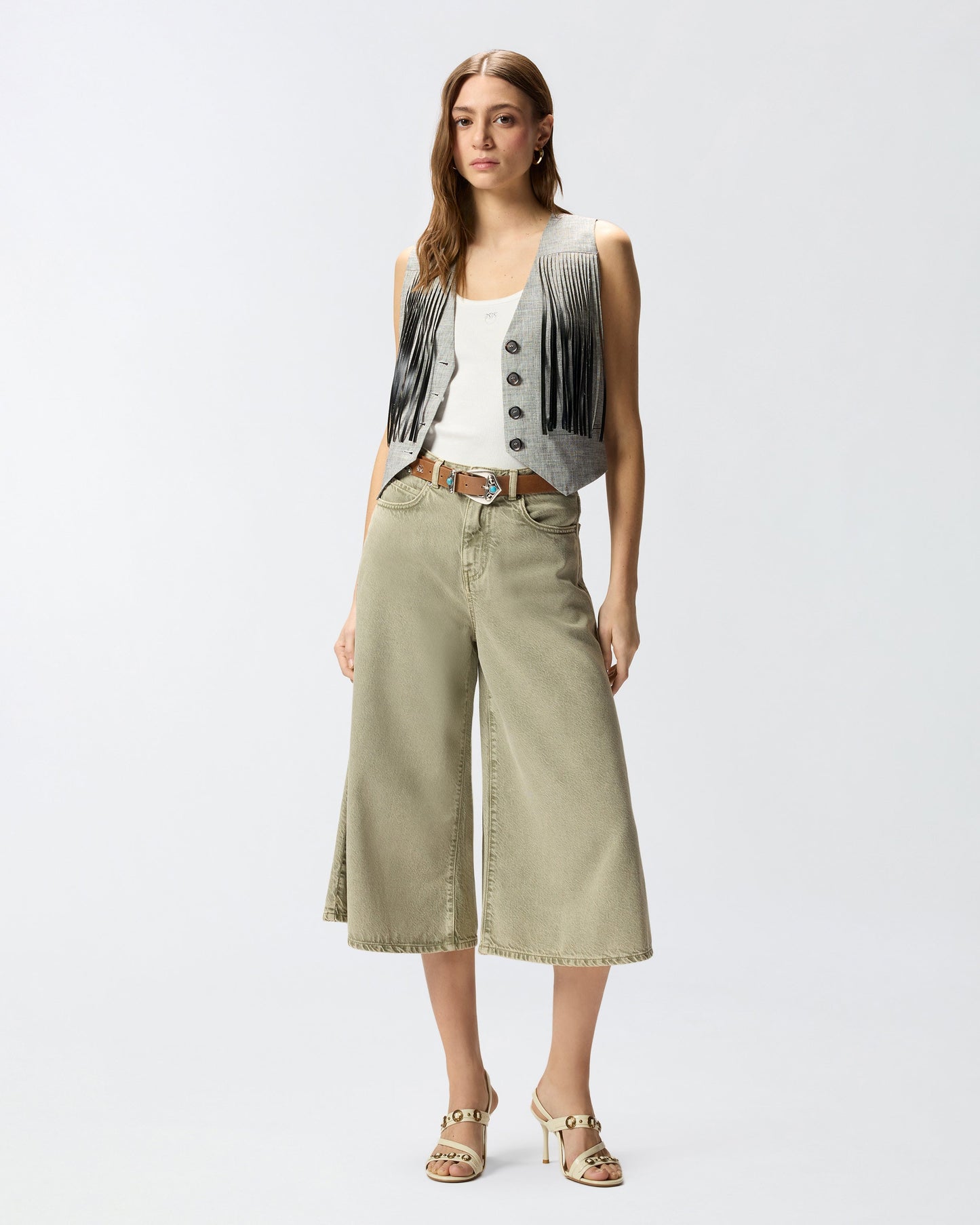 Long denim Bermuda shorts