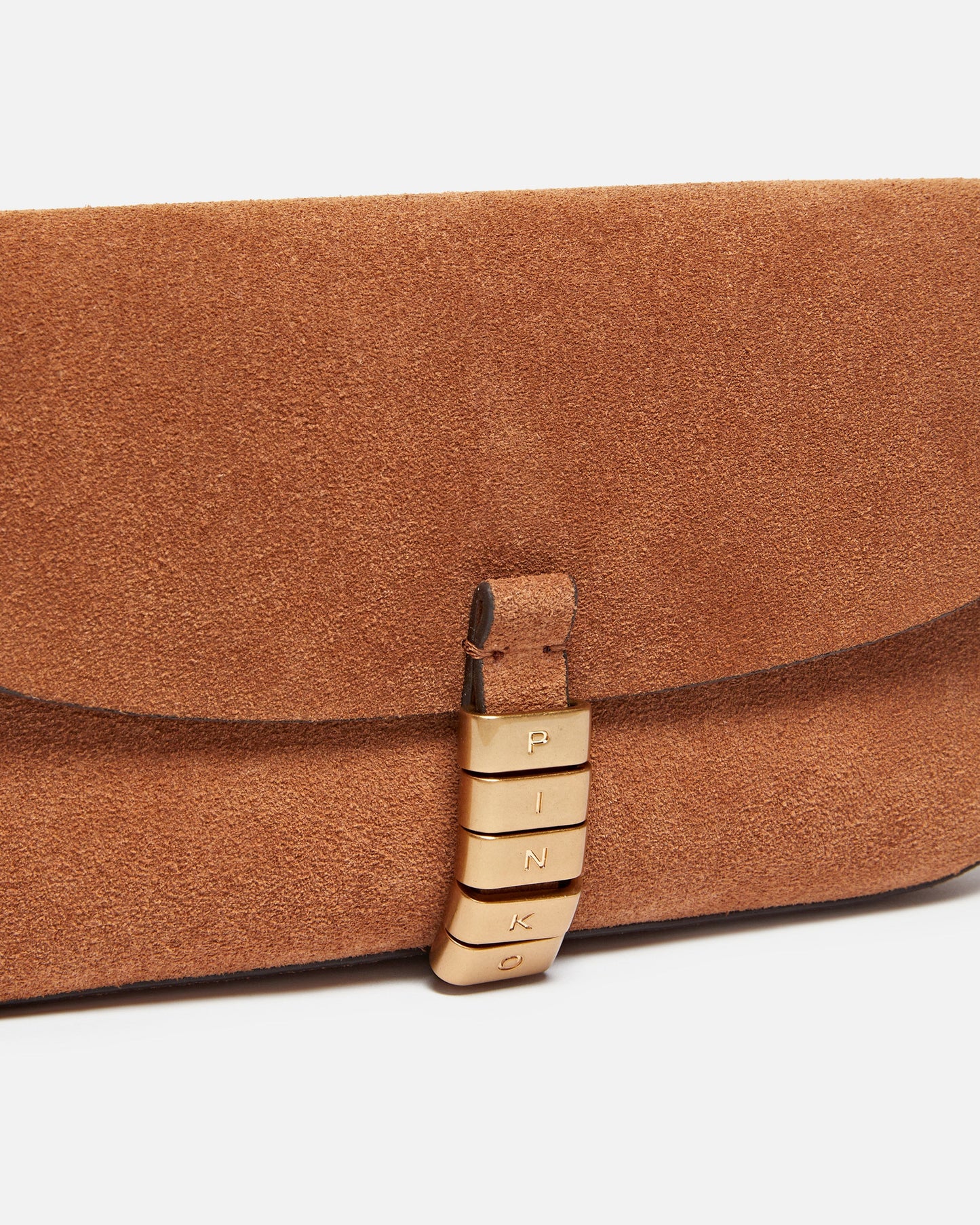 Saddle Flat medium shoulder bag in suede