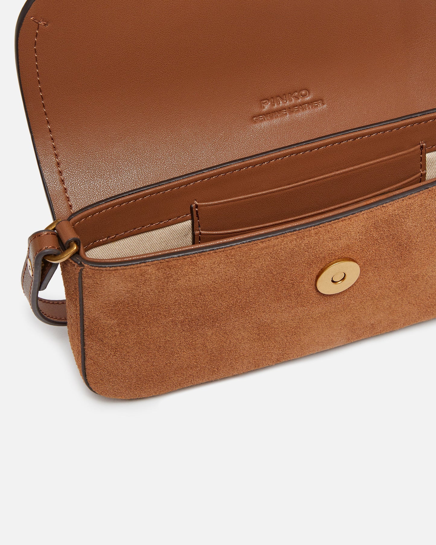 Saddle Flat medium shoulder bag in suede