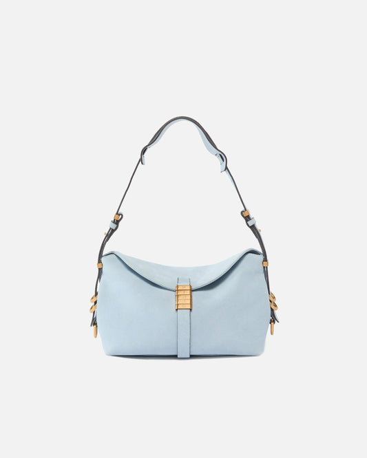 Saddle suede small shoulder bag
