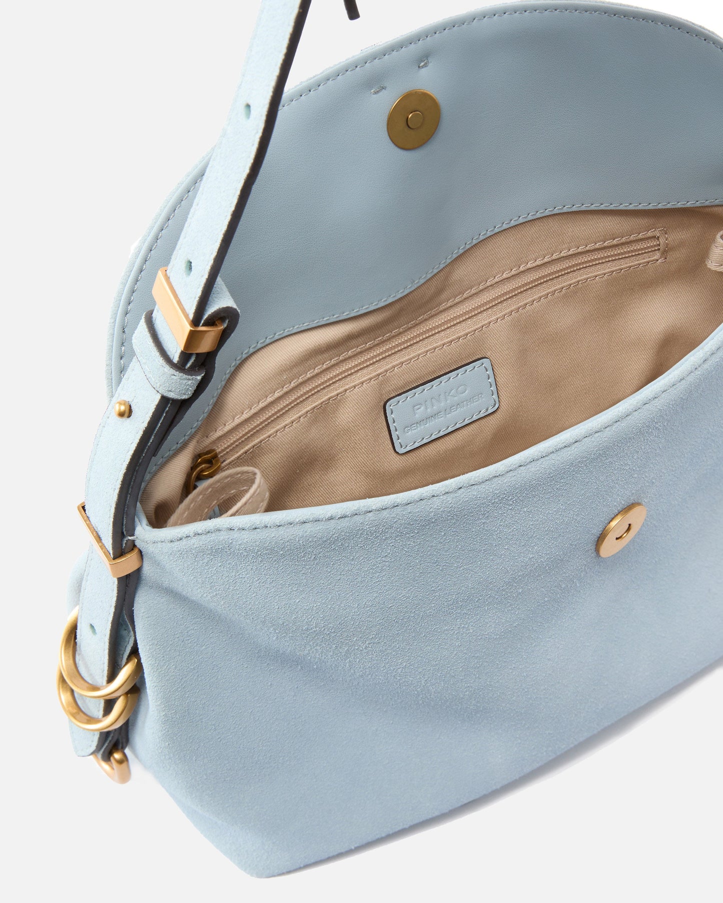 Saddle suede small shoulder bag