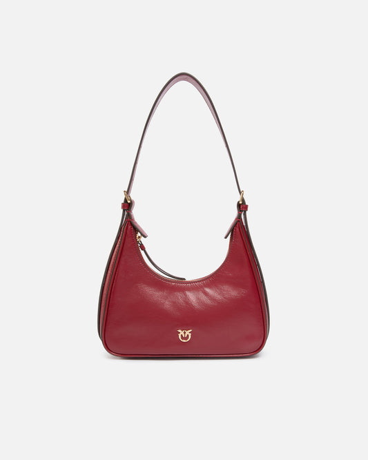 Miss logo Mini hobo shoulder bag in shiny leather