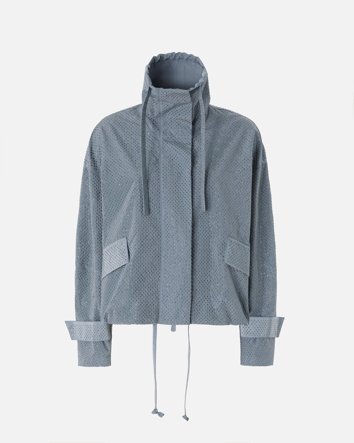 Blouson jacket with all-over micro studs