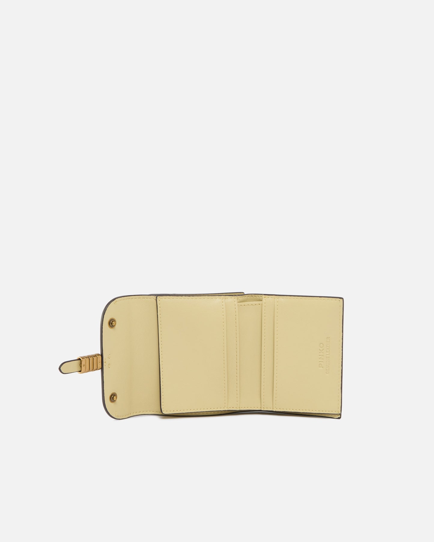 Leather wallet with logo lettering