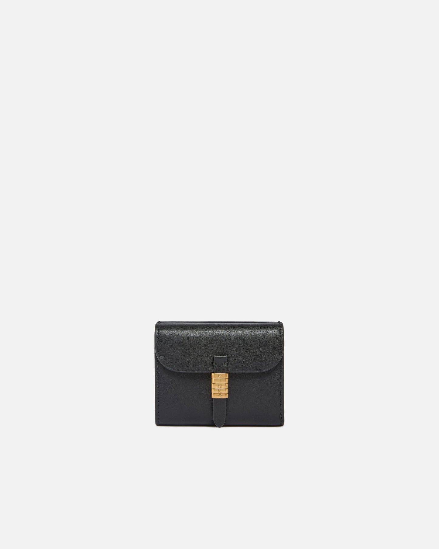 Leather wallet with logo lettering