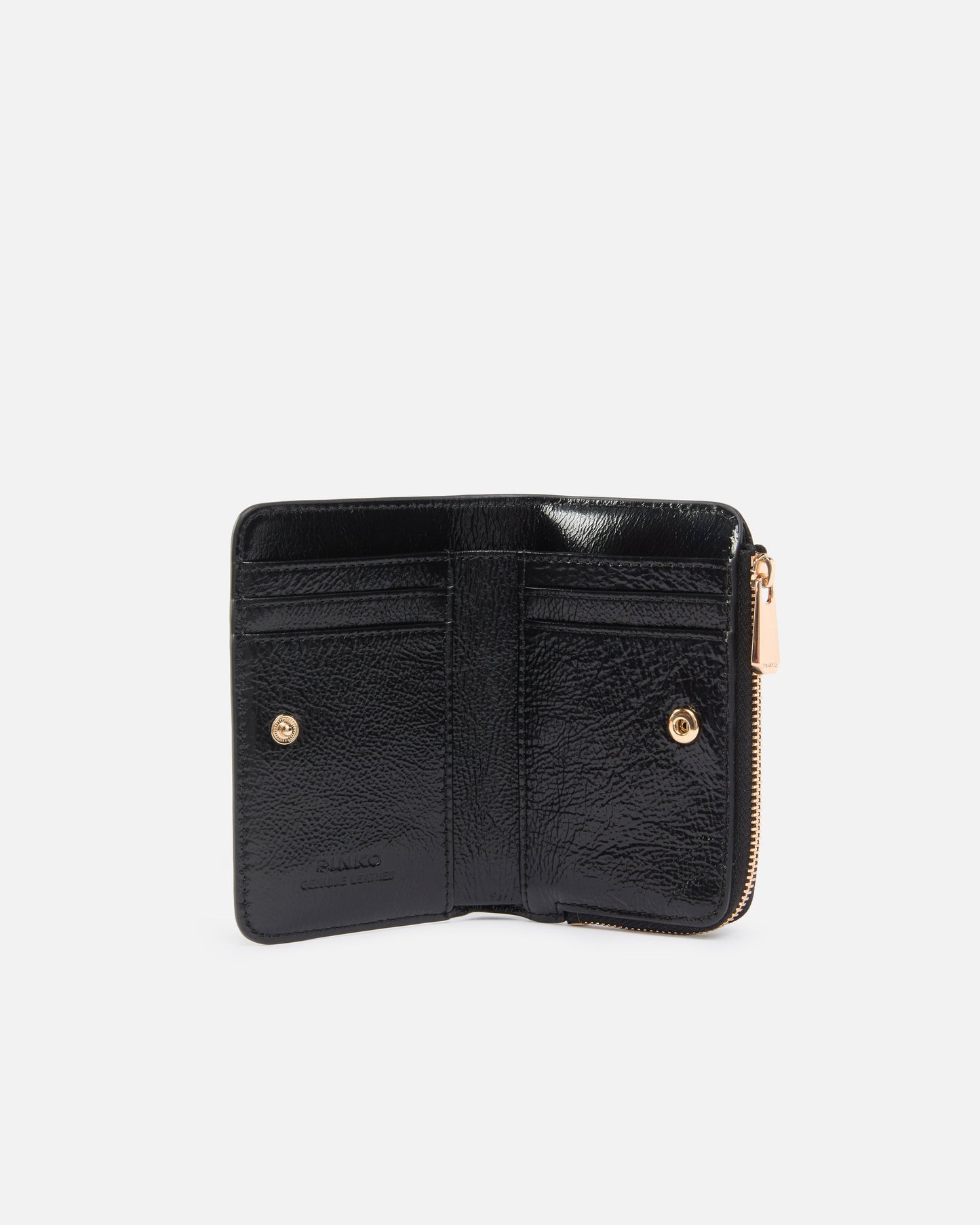 Mini wallet in shiny leather with Love Birds