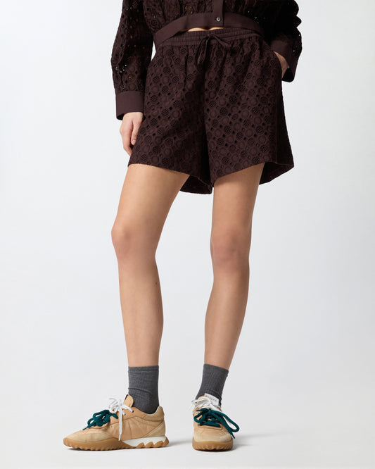 Shorts with openwork motif