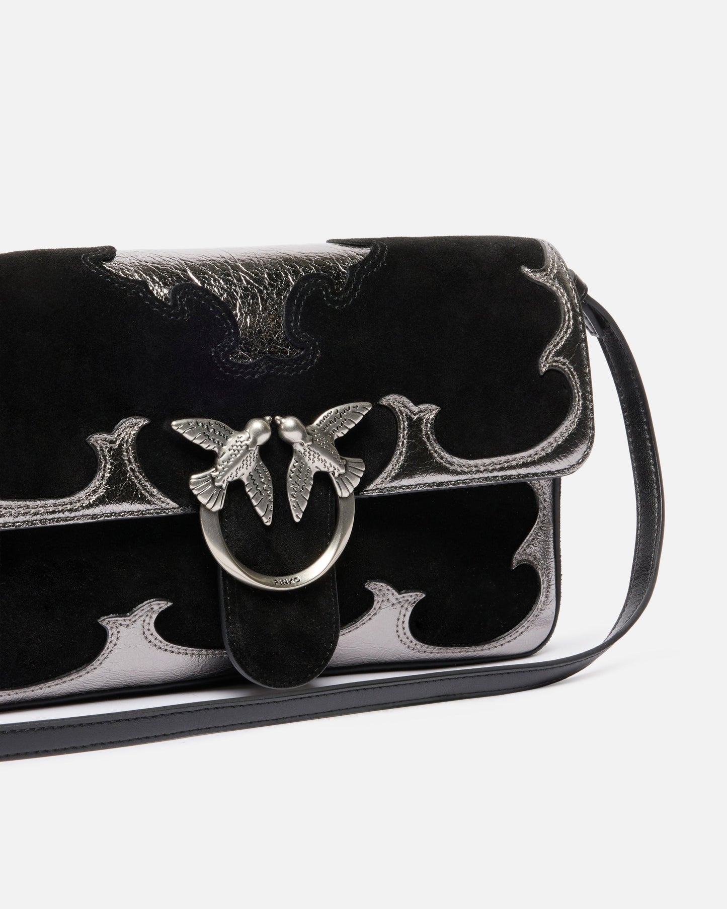 Love Bag One Slouchy medium shoulder bag in suede with inlays