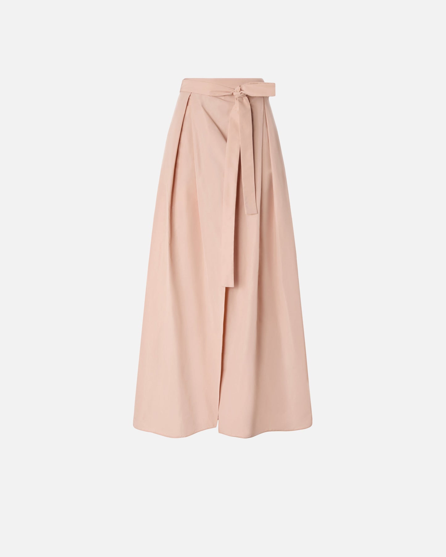 Long wrap skirt with bow