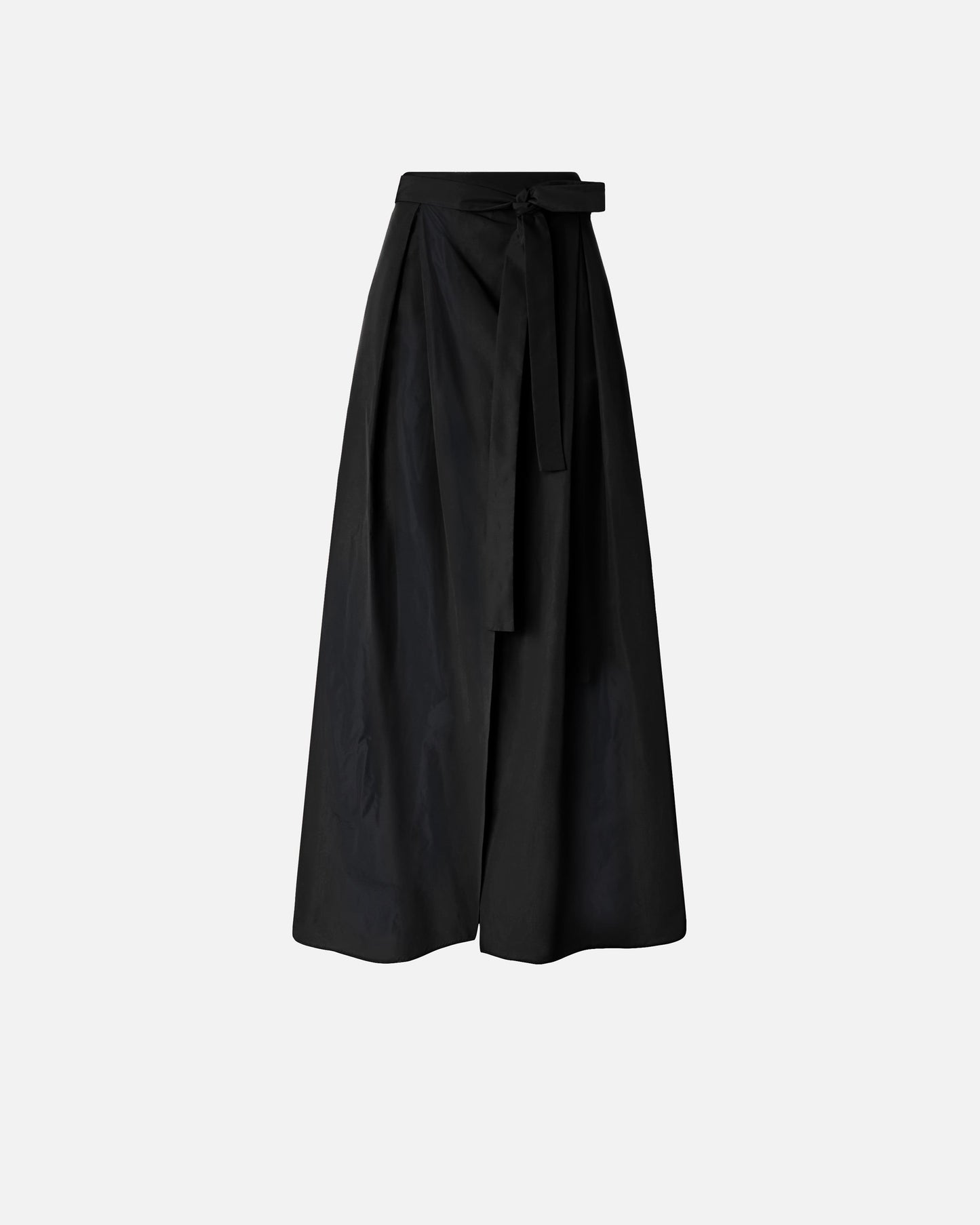 Long wrap skirt with bow
