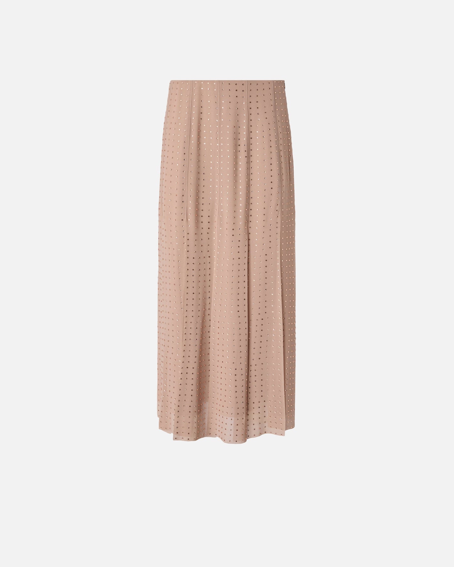 Midi skirt with fringes and rhinestones