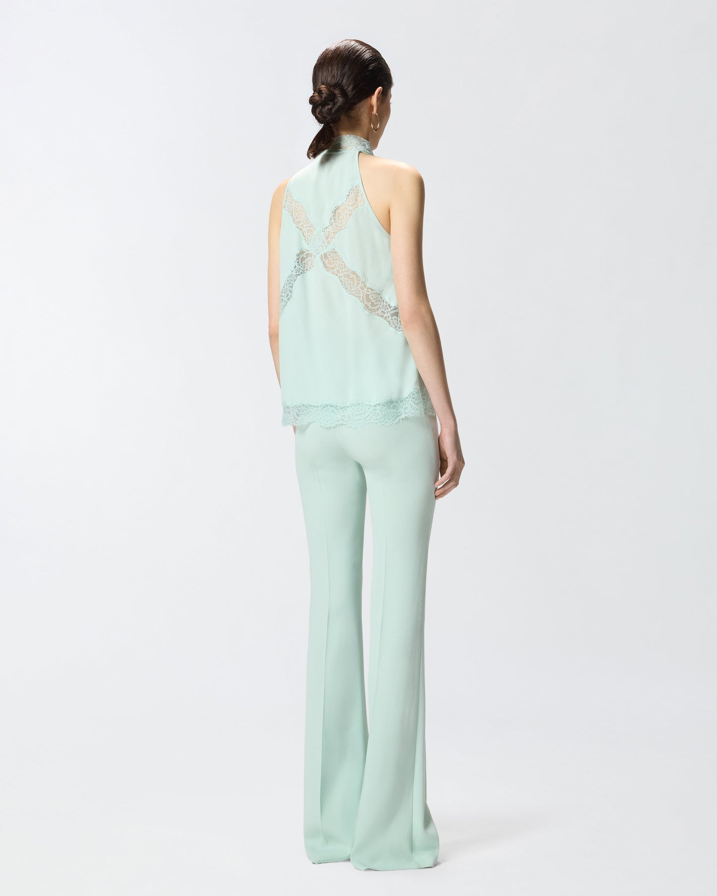 Halterneck top with lace