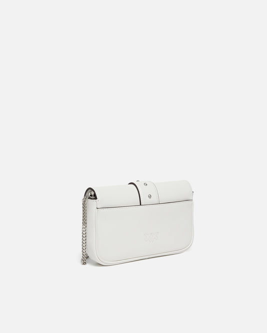 Mini Love Bag One Pocket shoulder bag in leather with turquoise buckle