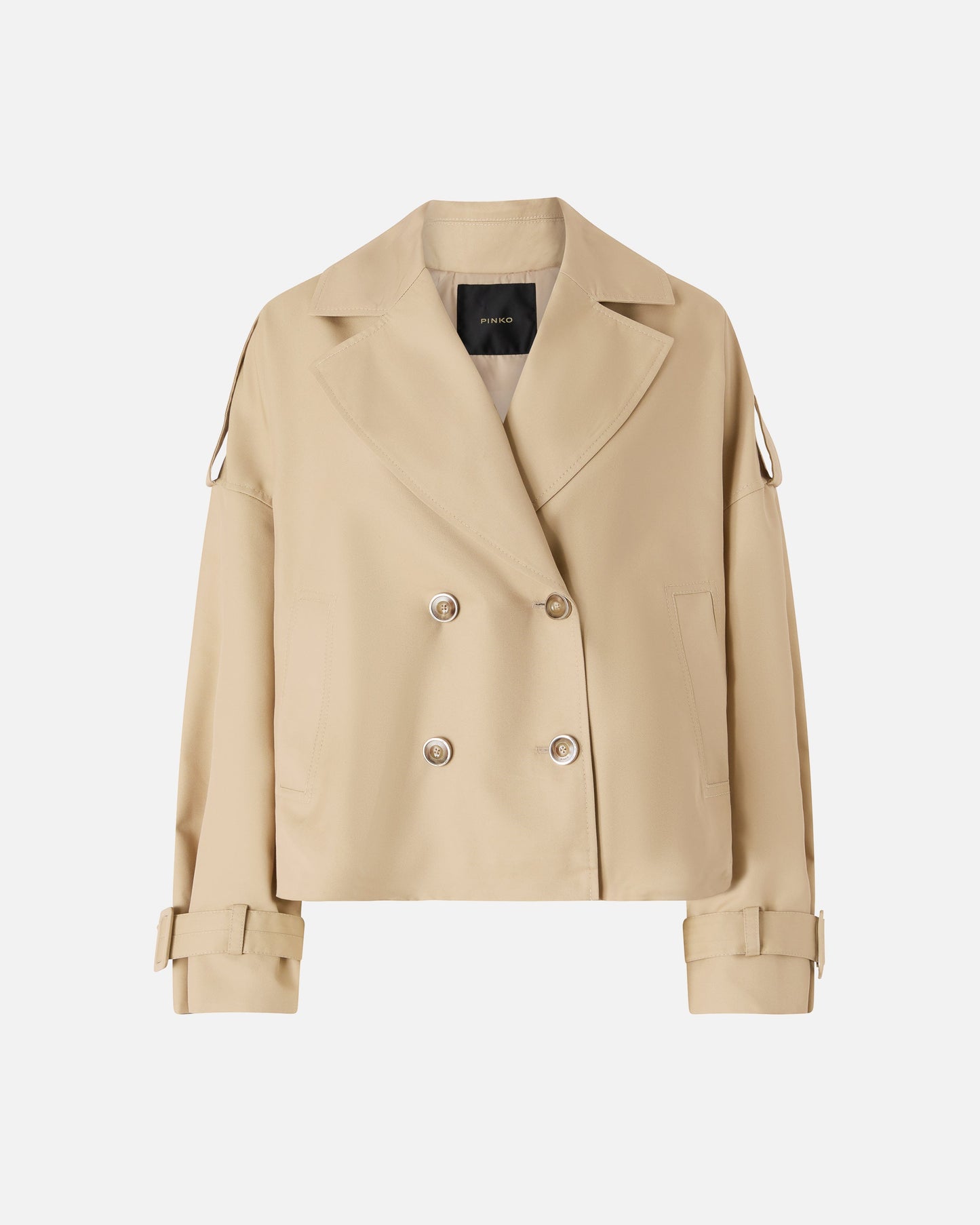 Short double-breasted trench coat
