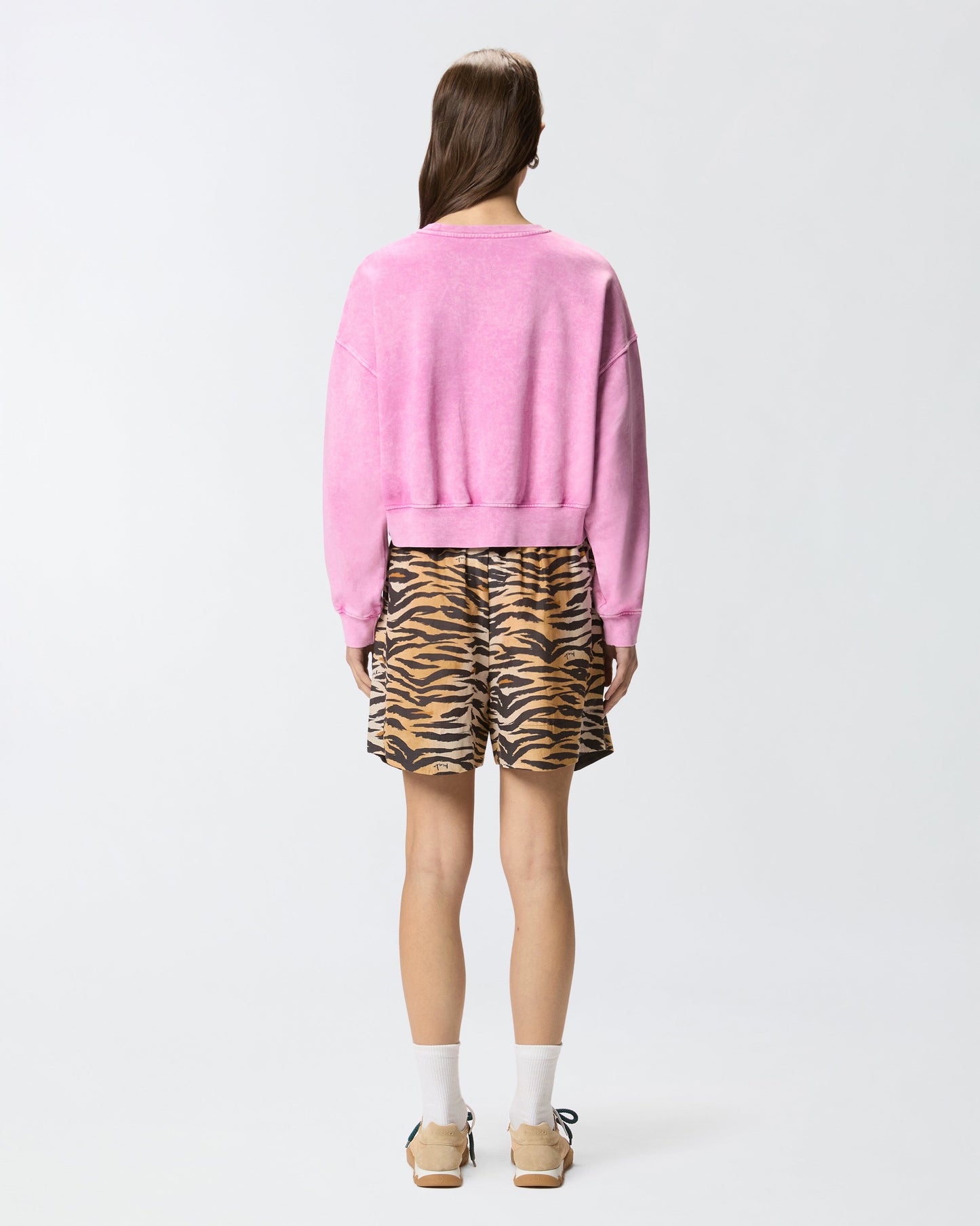 Cropped sweatshirt with branded label