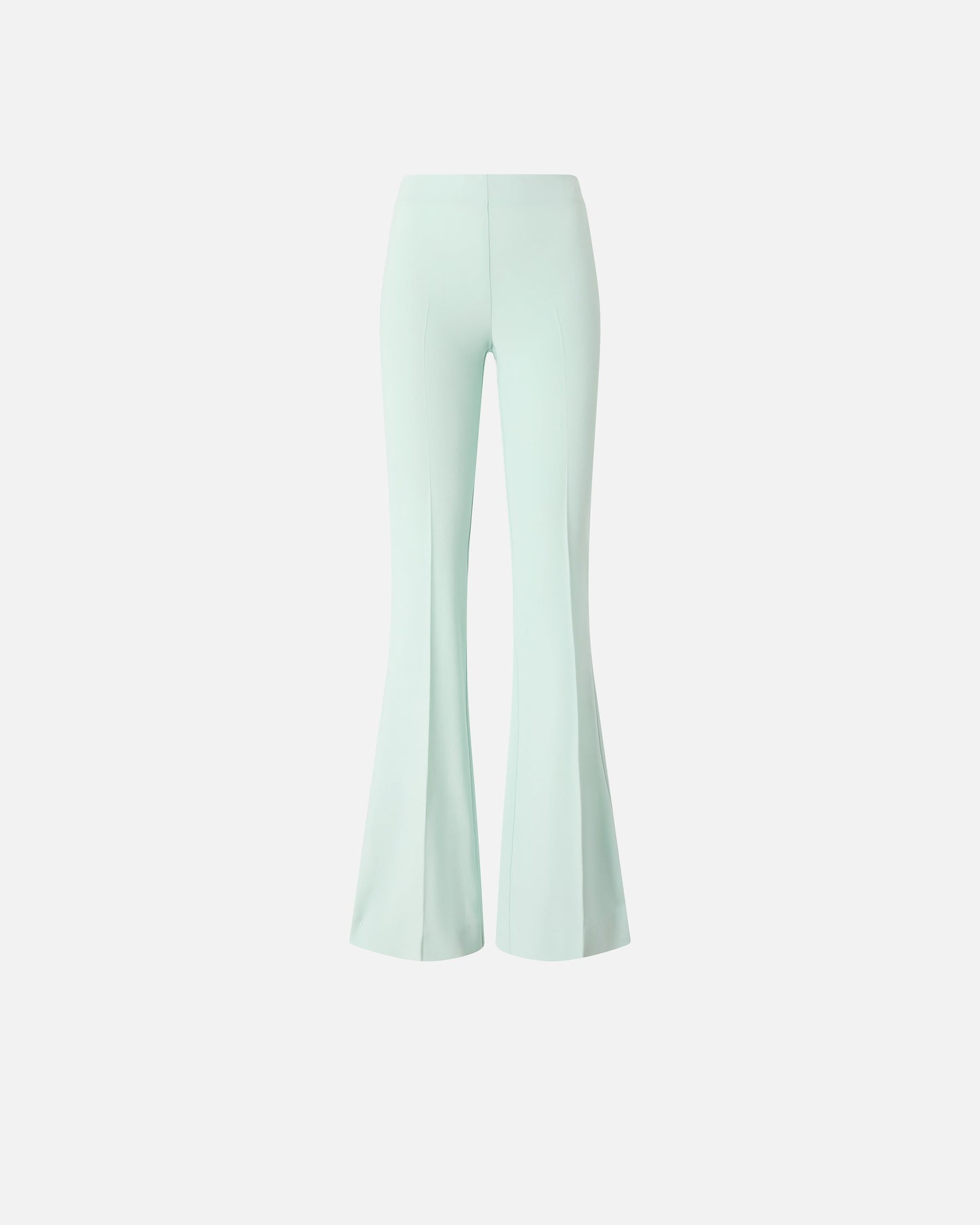Flared trousers with pressed pleat detail