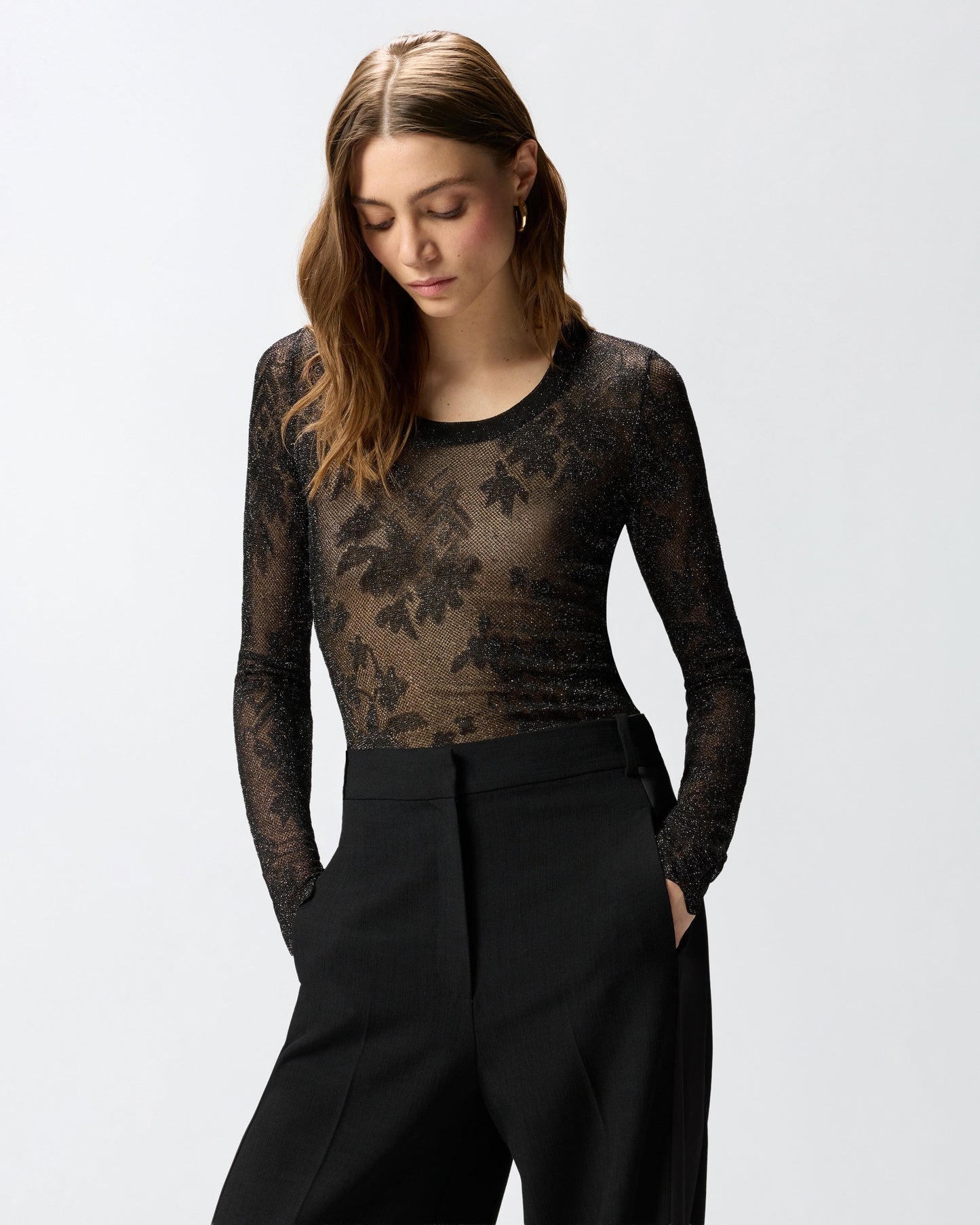 Floral lace sweater