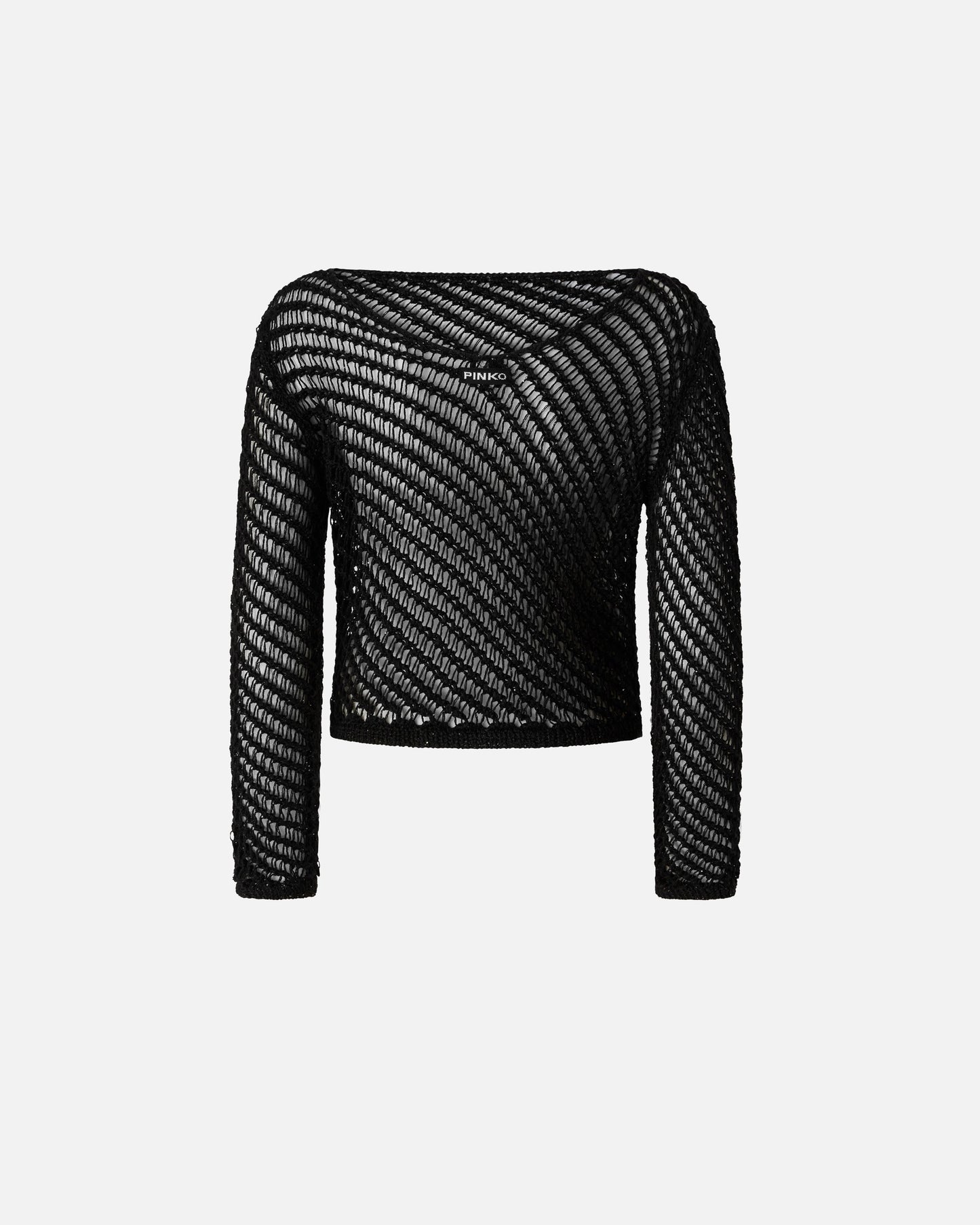Crochet effect sweater with sequins