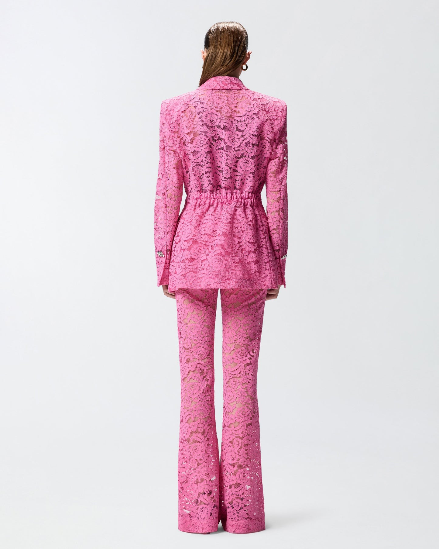 Lace blazer with jewel buttons
