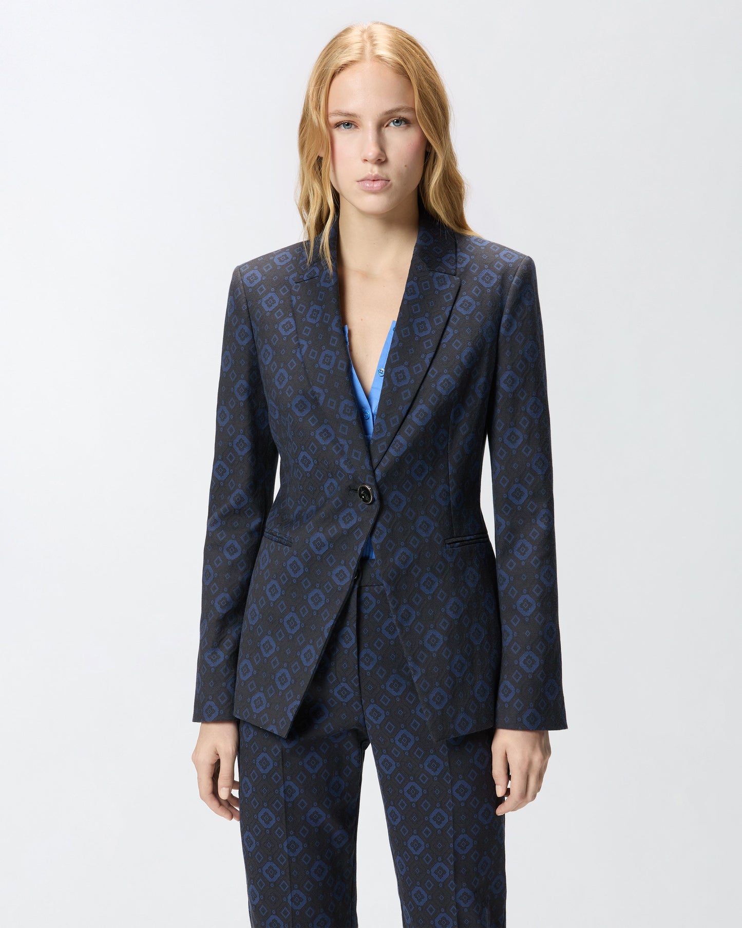 Jacket with geometric and floral motif
