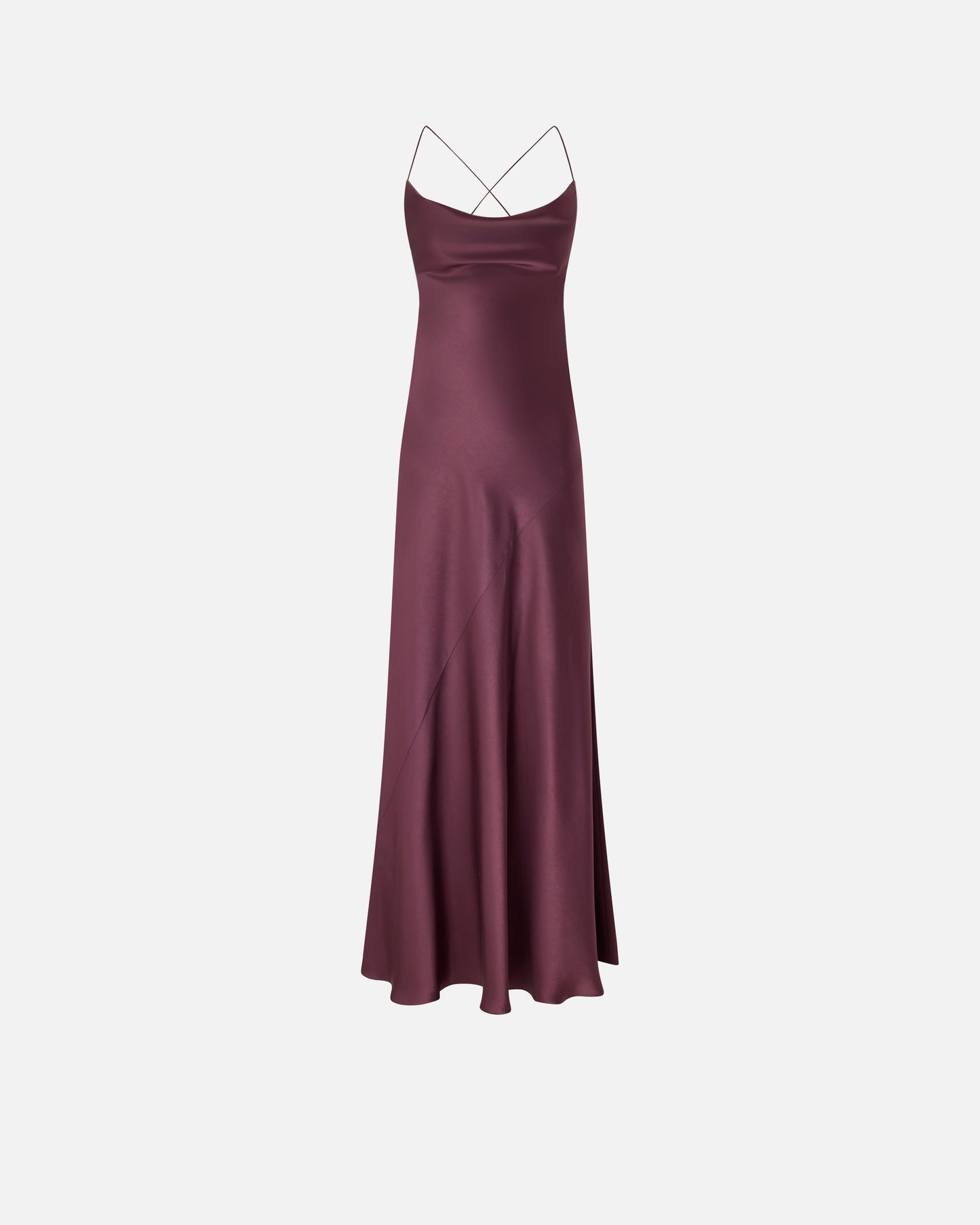 Long slip dress in satin